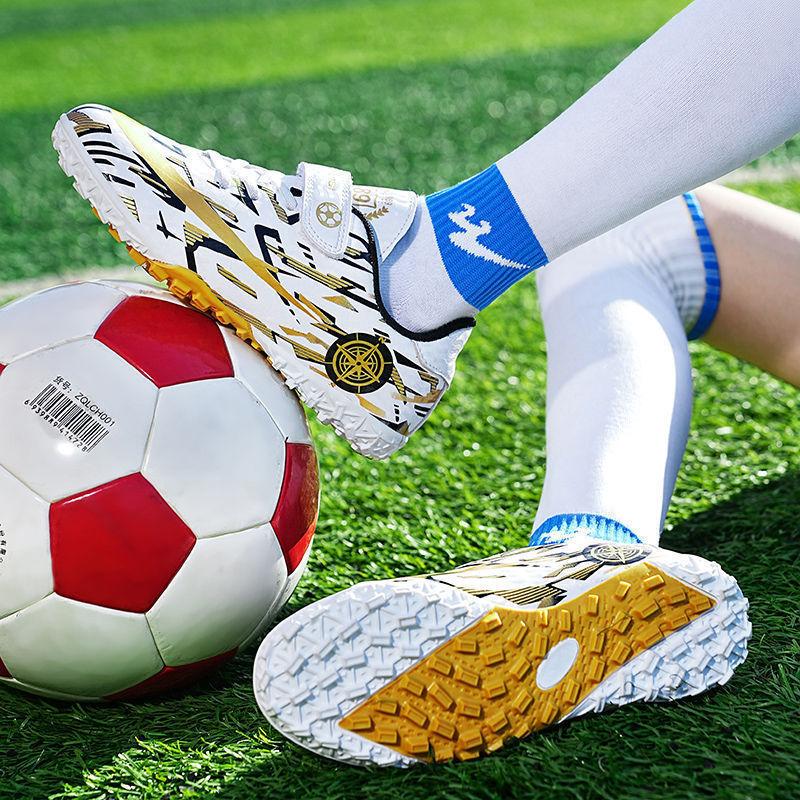 Spring and autumn children's broken nails and Velcro football shoes boys long nail training small and medium-sized children girls short nail competition sneakers