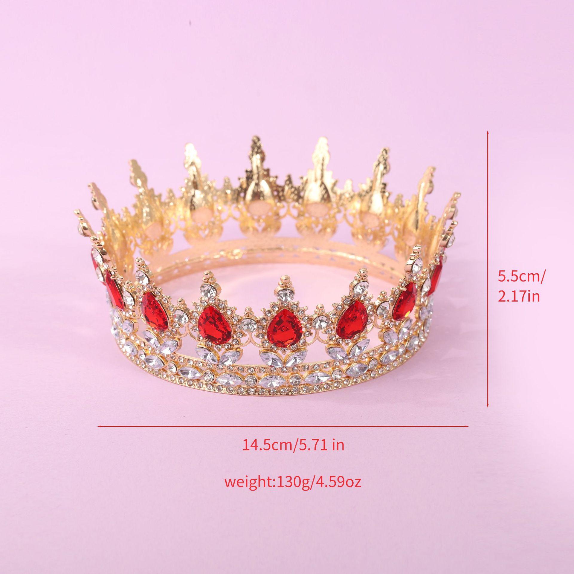 European and American cross-border bridal crown headpiece, baroque colorful crystal hair accessory, noble and elegant queen's full-circle phoenix crown