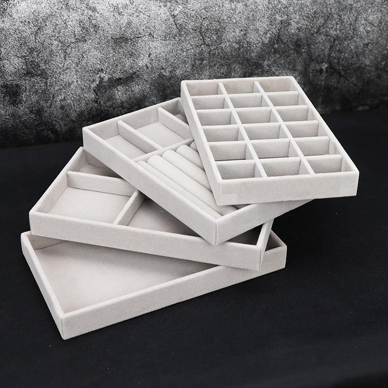 Simple Flannel Ring Box Jewelry Box Earrings Earrings Jewelry Storage Box Drawer Dustproof Jewelry Box Display Box