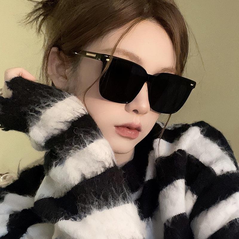 Gm Sunglasses Women's Trendy High-end Sense Ins Generous Frame Round Face Slimming Polarized Sunscreen Sunglasses Men's Driving Glasses