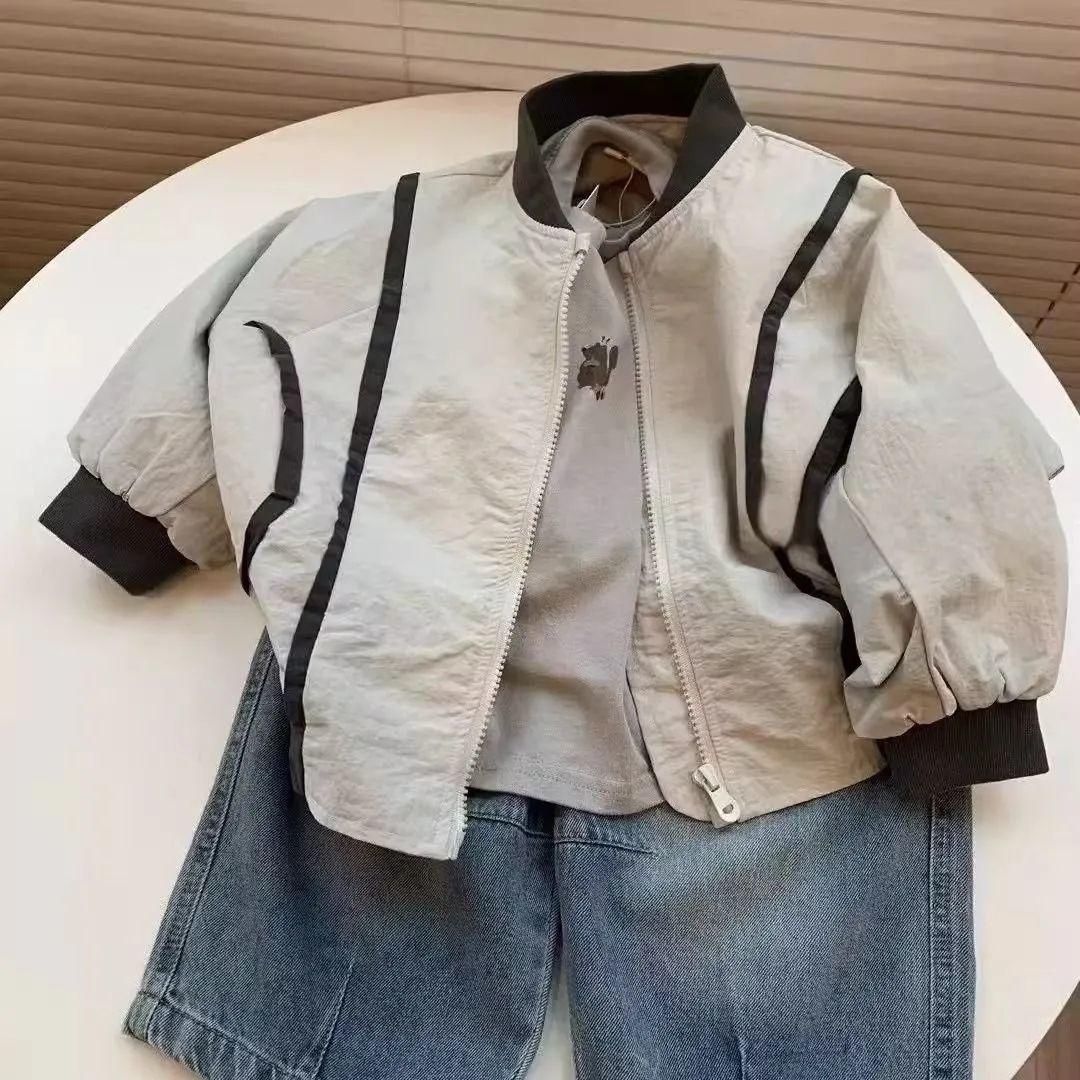 Boys' Jacket Coat Spring and Autumn 2025 New Korean Style Children's Trendy Versatile Baseball Jacket Top