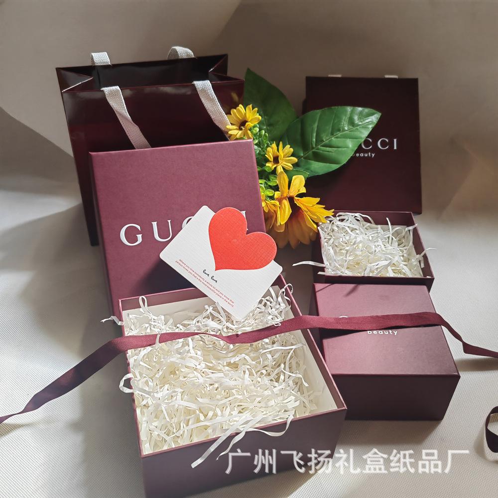 Gucci Red Perfume Gift Box Gujia Lipstick Gift Box Empty Box Perfume Packaging Box Gu Gift Box