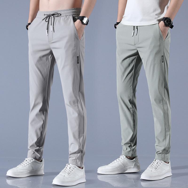 Men's Summer Korean Slim Straight Business Casual Pants Loose Comfortable Ice Silk Breathable Casual Pants