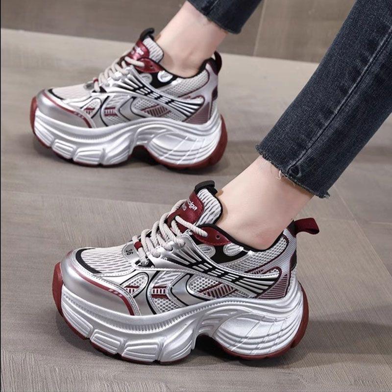 Spring Dad Shoes for Women, Popular Thick-Soled Height-Increasing Shoes, Korean Style Versatile Fashion Casual Sneakers for Women