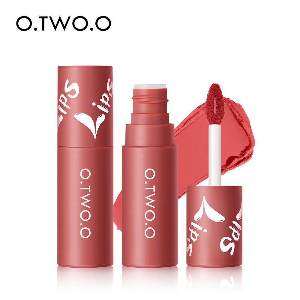 O.TWO.O Lip Mud 9144 Matte Finish Dual-Use Lip and Cheek Blush Lipstick Air Lip Glaze Non-Stick Lip Gloss