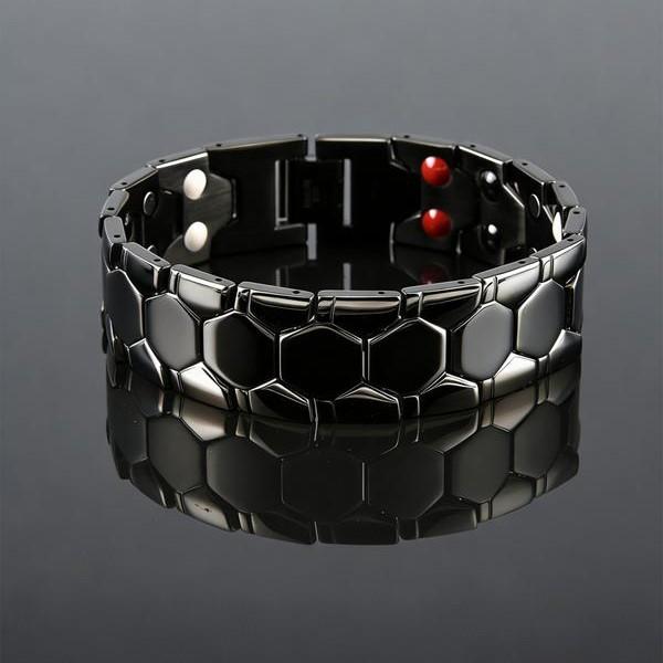 Cross-Border Spherical Hexagonal Bracelet for Men with Magnet, Four-In-One Wide Version, Detachable Men's Bracelet, Couple's Jewelry Wholesale