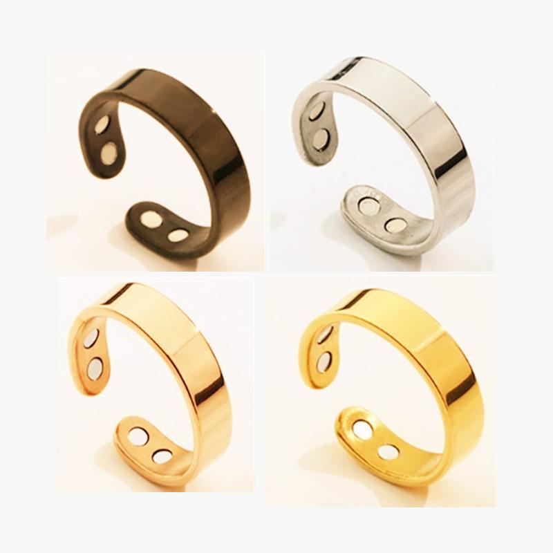 Cross-border explosions stainless steel magnet ring magnetic opening stop snoring ring double magnetic health fashion bracelet