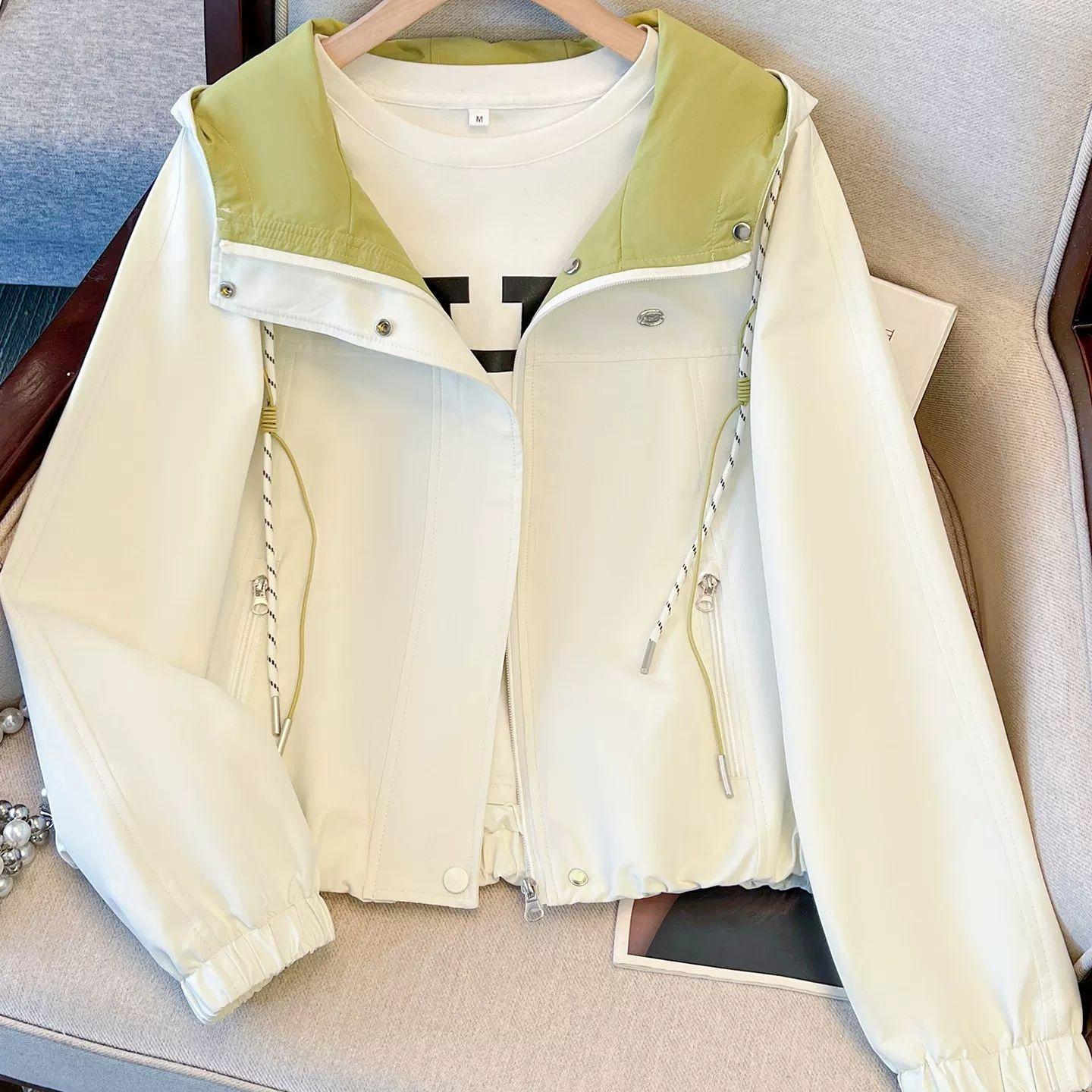 Hong Kong-style hooded jacket for women, 2026 autumn new workwear jacket, fashionable casual top for petite individuals