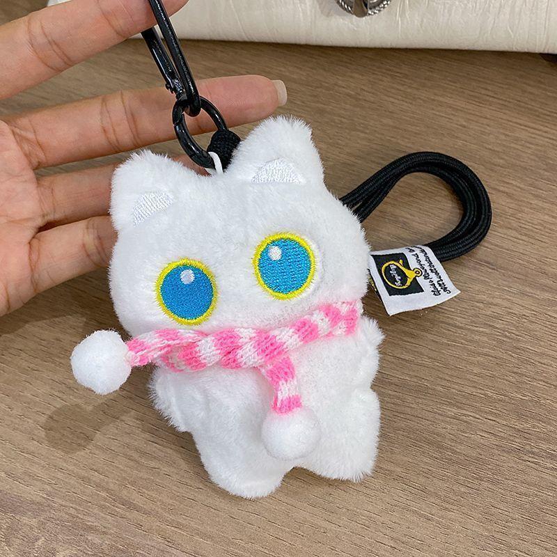 Pink White Scarf White Cat