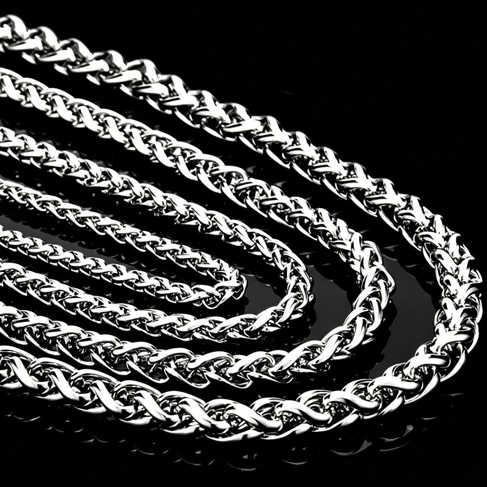 Stainless Steel Cuban Chain 3/4/5/6/7/8mm Men's Necklace Hip-Hop Basket Chain Smooth Titanium Steel Bracelet Bare Chain