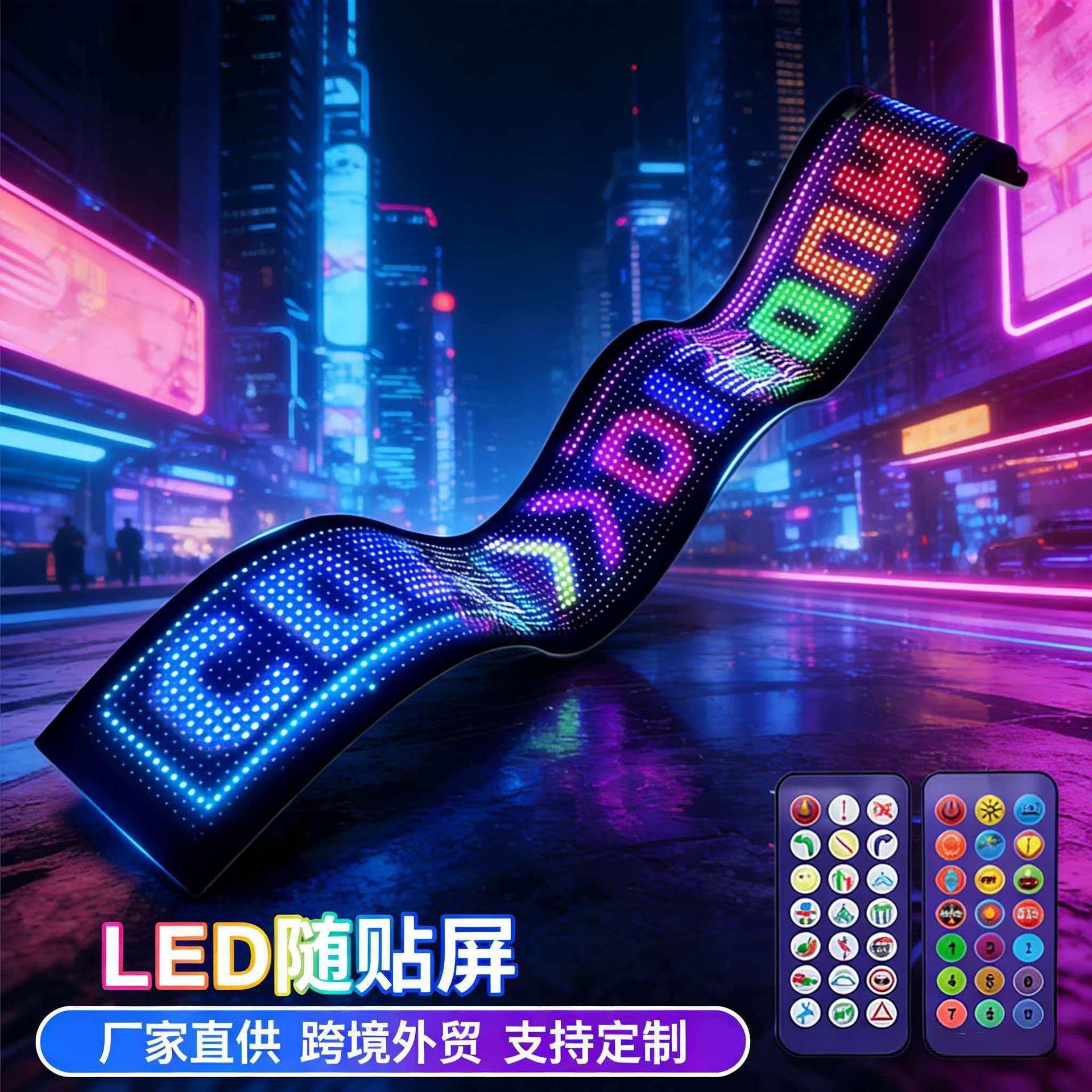 Bluetooth App Full-Color Led Display Screen for Shop and Car Advertising, Devil's Eye Led Flexible Screen, Soft Screen