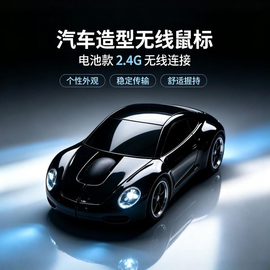 Car-Shaped Wireless Mouse 2.4G Portable Mini Car Optical Mouse Laptop Accessory Available in Multiple Colors