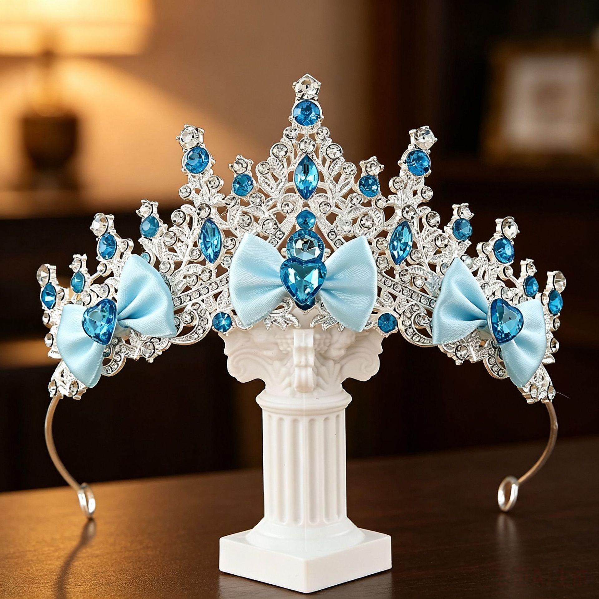 Children's Crown Headpiece Frozen Elsa Hair Accessory Princess Party Birthday Headwear Little Girl Crown Headband for Girls