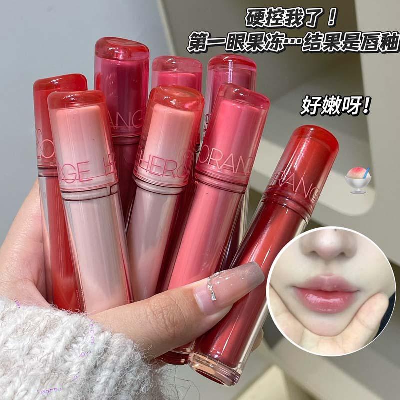 Herorange~Yanrun Translucent Water-Glossy Mirror Lip Glaze Spring Atmosphere Water Pouty Whitening Cross-Border Lip Gloss