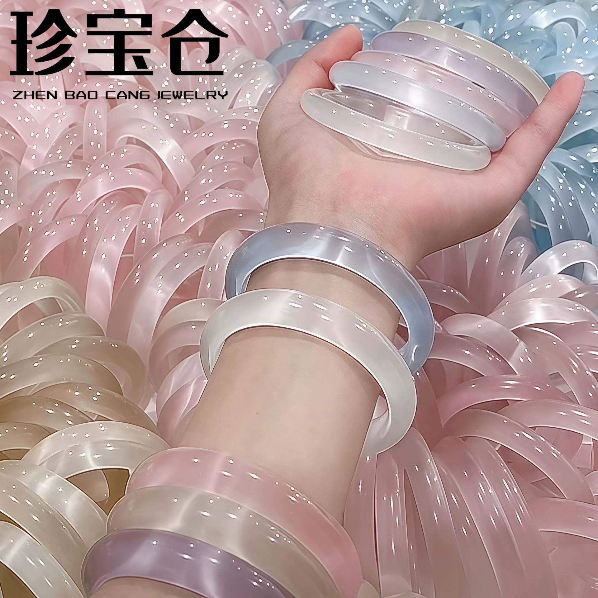 Artificial Cat's Eye Stone Bracelet for Women, 9mm and 11mm, White Moonlight Ice Blue Multi-Color, Wholesale Gift Box Available, One Piece Available for Dropshipping