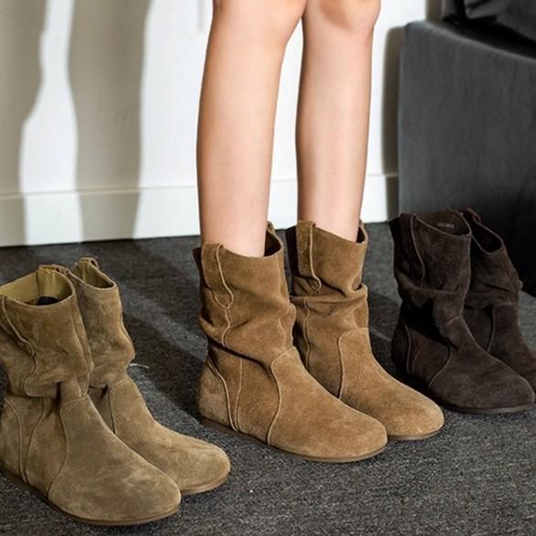 Soft Cowhide~Retro Stacked Martin Boots for Women, New Autumn and Winter Style, Melard Western Boots, Lazy Birkenstock Short Boots