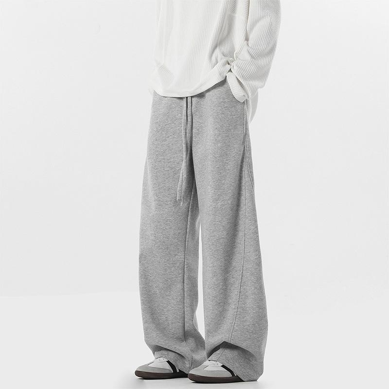 American High Street Casual Men's Pants Autumn Trendy Loose Thickened Sweatpants Heavy Drape Straight Pants