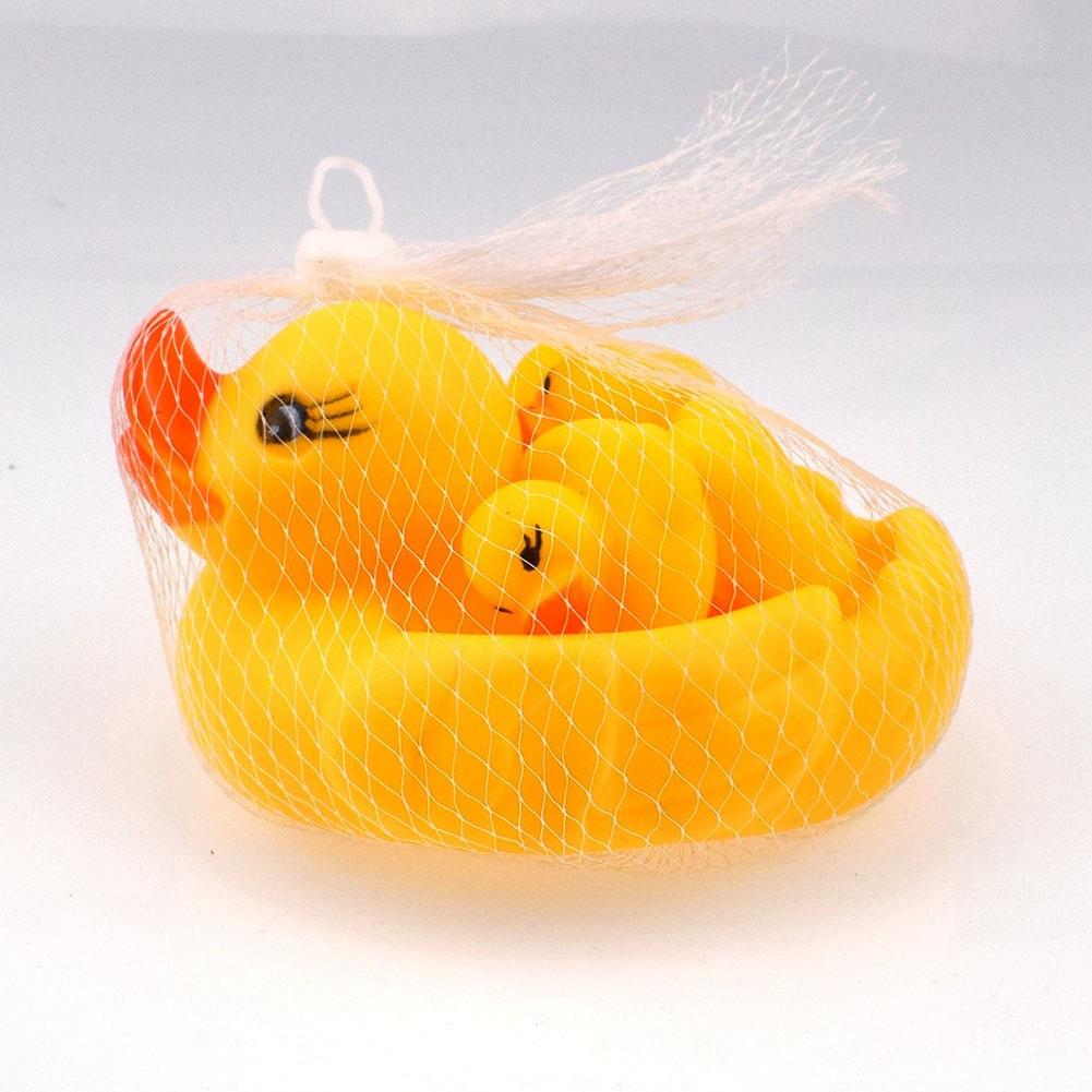 Carefully Selected [4 Pieces] Bath Play Duck Toys, Squeaky Yellow Ducks, Swimming Pool and Bathroom Ducks