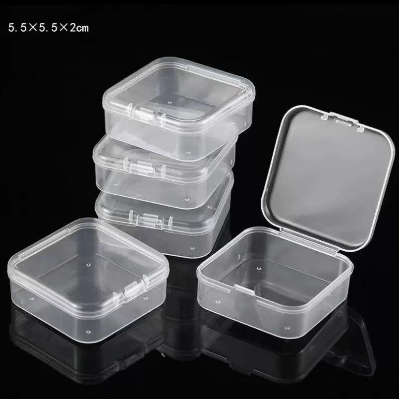 5.5cm Square Pp Plastic Semi-Transparent Packaging Box with Lid for Small Items, Parts, and Jewelry
