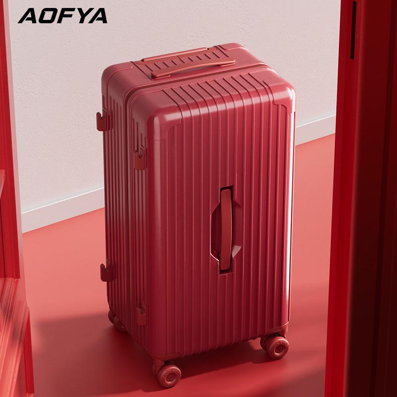 Wedding Trunk Dowry Luggage PC Material Red Festive Trolley Case 28inch Large Capacity New Durable Travel Suitcase