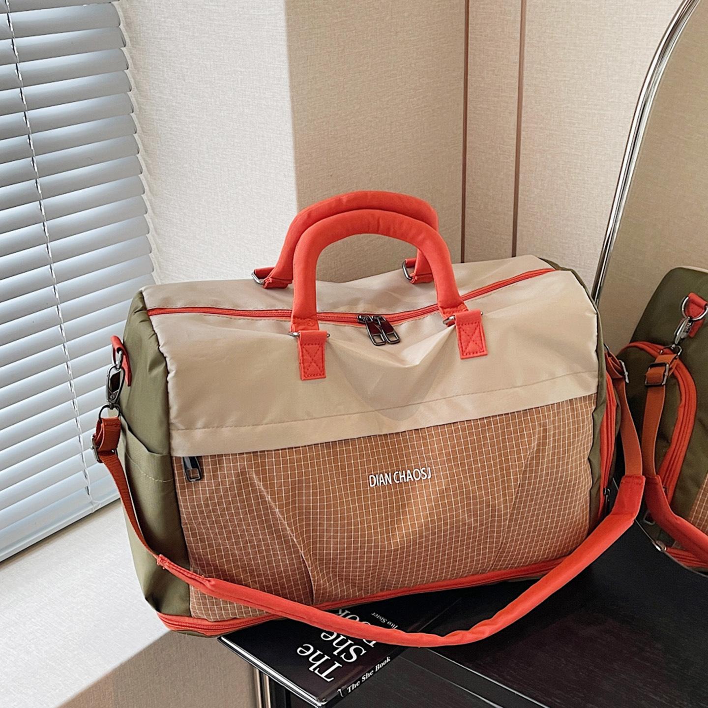 Expandable Travel Bag, Large Capacity, Lightweight Short-Distance Luggage Bag with Pull Rod, Dry and Wet Separation, Sports Yoga Fitness Bag