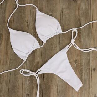 European and American Halterneck Strappy Bikini Sexy Swimsuit Women's Split Strap Adjustable Multi-Color Swimsuit Set Sexy