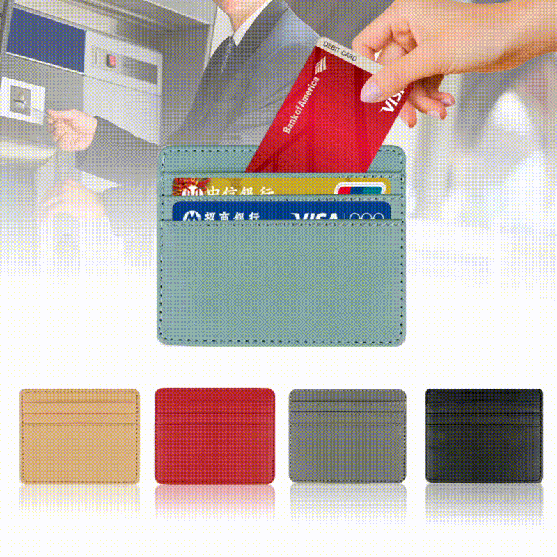 Cross-border ultra-thin card case customizable logo coin purse PU leather large capacity bank card multi-card card case oem