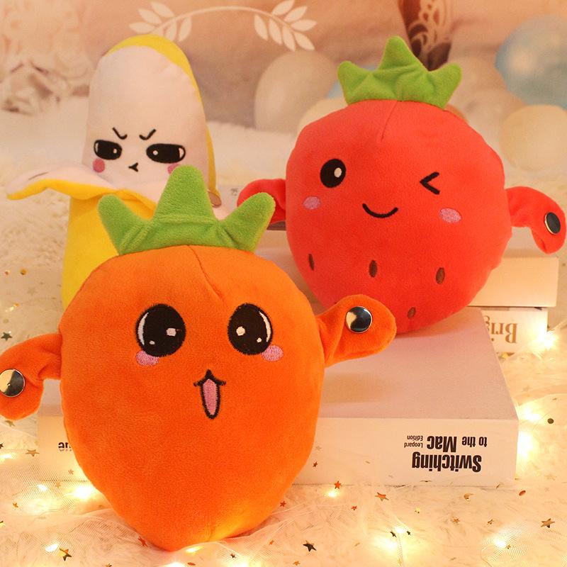 Cross-Border Popular Kidsren's Cartoon Fruit Sensor Beat Piano Doll Toy Baby Interactive Fruit Doll Doll