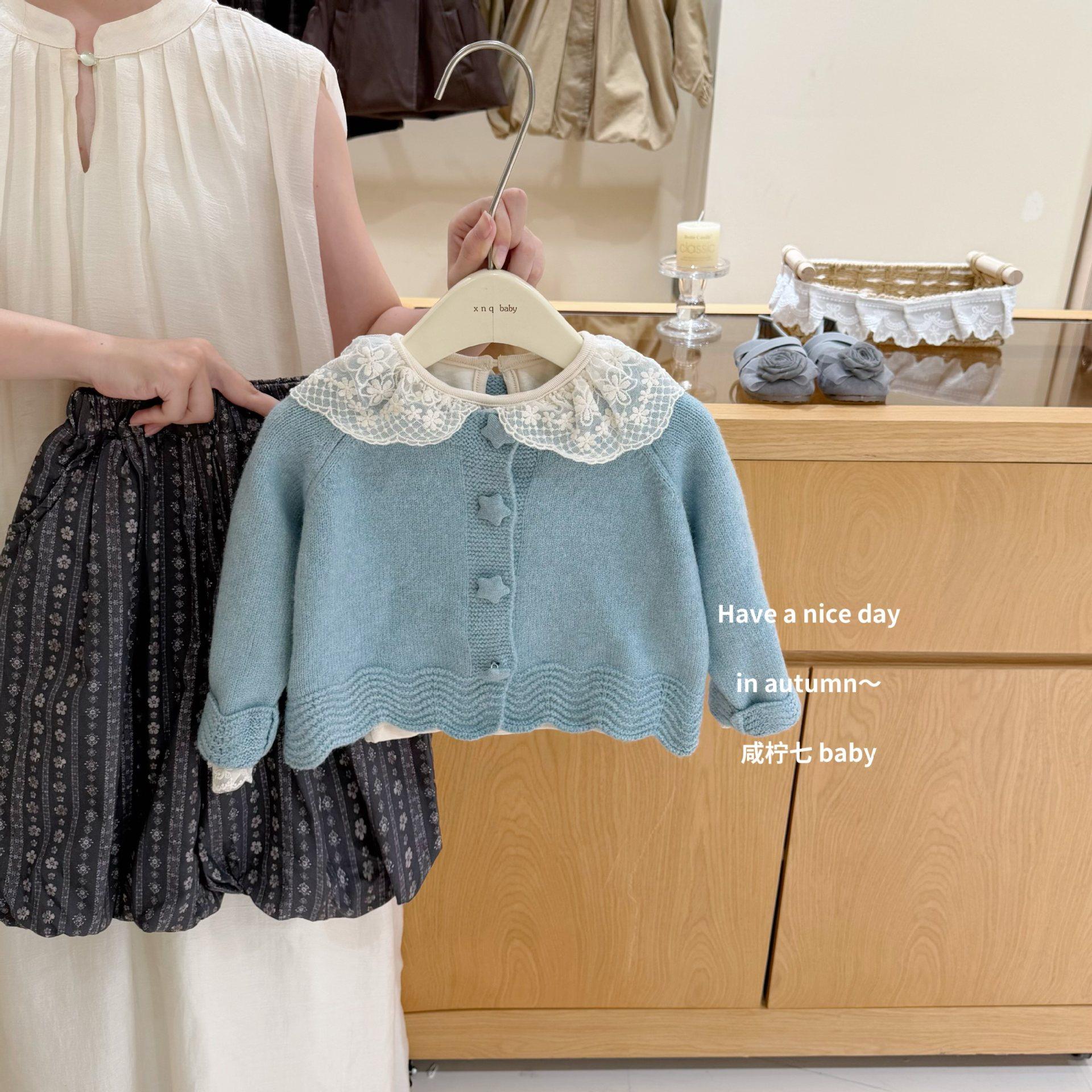 [Salted Lemon Seven] Girls' Sweater Cardigan Autumn 2026 New Korean Style Girls' Sweater Baby Knit Jacket