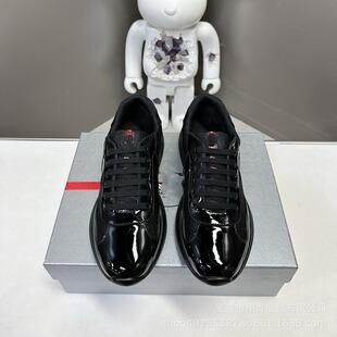 P Brand Sports Shoes for Cross-Border Trade, High-Quality Men's Shoes with Mesh and Patent Leather Combination, Casual Sneakers, Lightweight and Breathable for Everyday Use