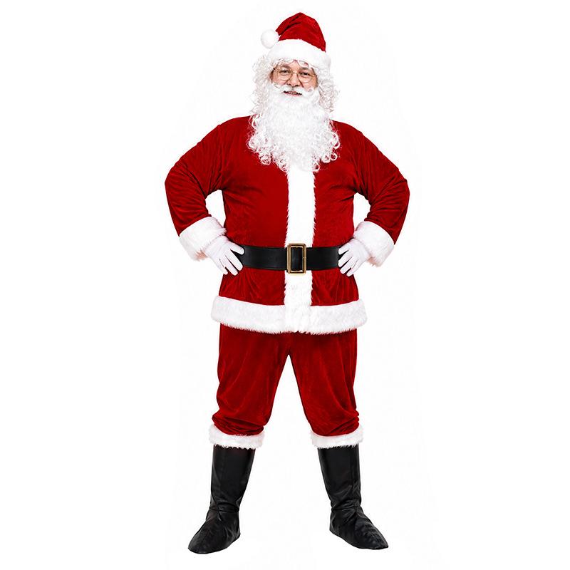 Cross Border Santa Claus Clothes Dress Up Adult Men's Christmas Cosplay Clothes Christmas Clothes Dress Up