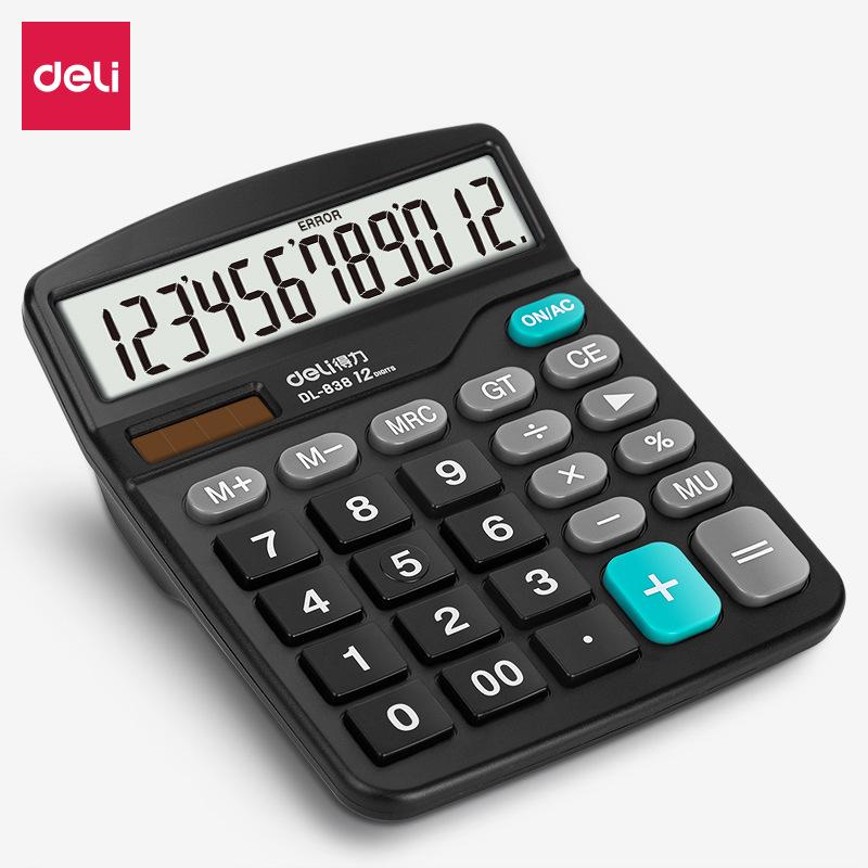 Deli 838 Calculator for Finance and Home Use, Desktop Counter with Large Screen Display, Non-Slip Base, Wholesale Computer