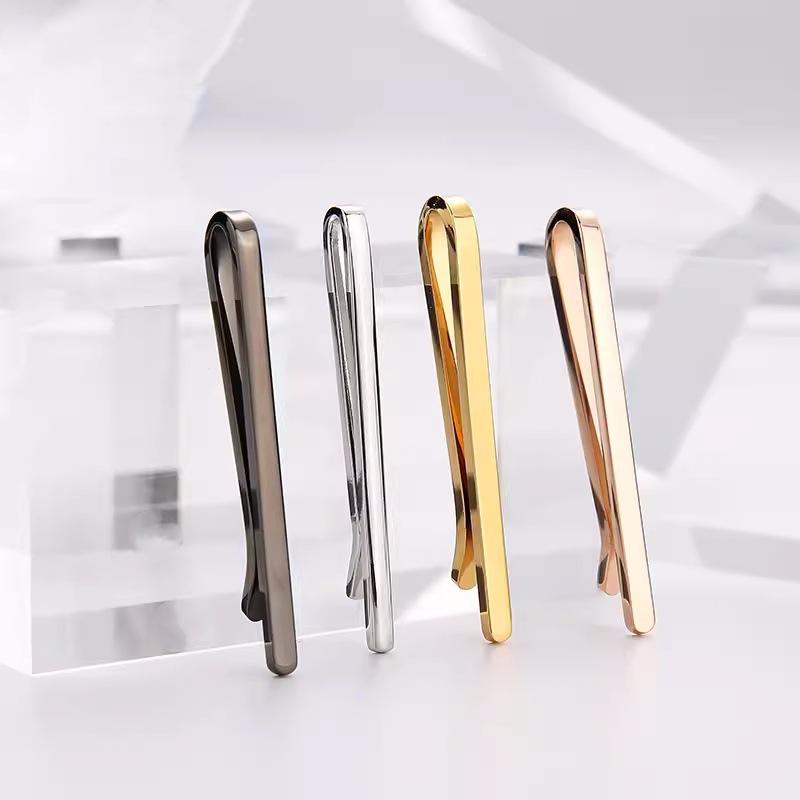 Tie Clip Men's Classic Simple Jewelry Grade Copper Material Electroplated Gold Business High-end Light Luxury