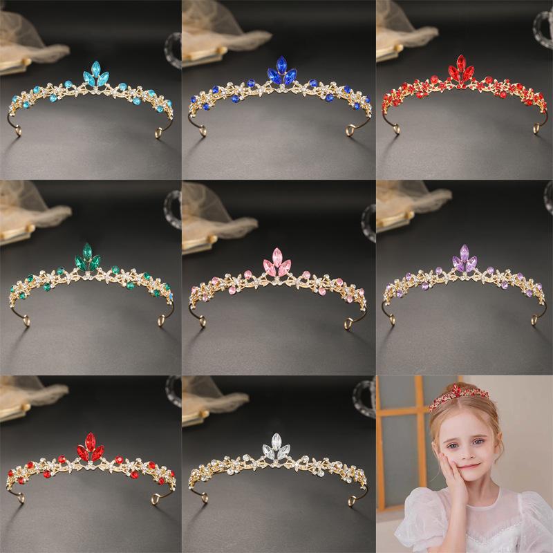 Crown Bride Korean Super Fairy Beautiful Wedding Dress Hair Accessories Princess Adult Simple Kidsren's Catwalk Ruby ​​Headband