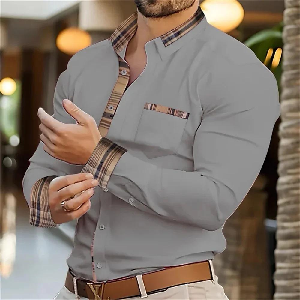 Men's Business Lapel Shirts Office Casual Outdoor Street Shirts Soft and Comfortable Men's High-Quality Tops