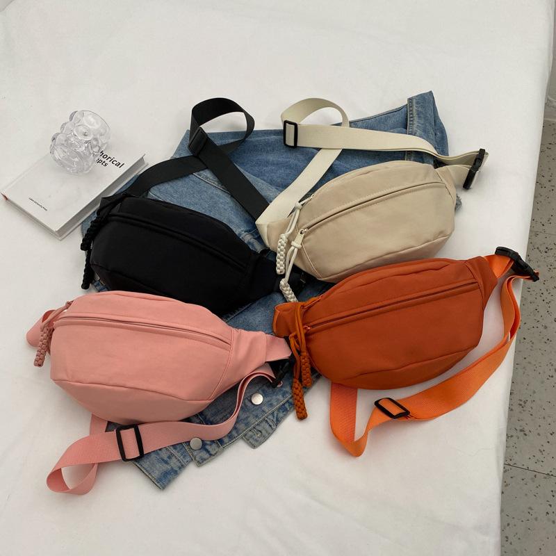 Crossbody chest bag canvas casual bag for women 2023 new trendy summer sports niche all-matching ins waist bag