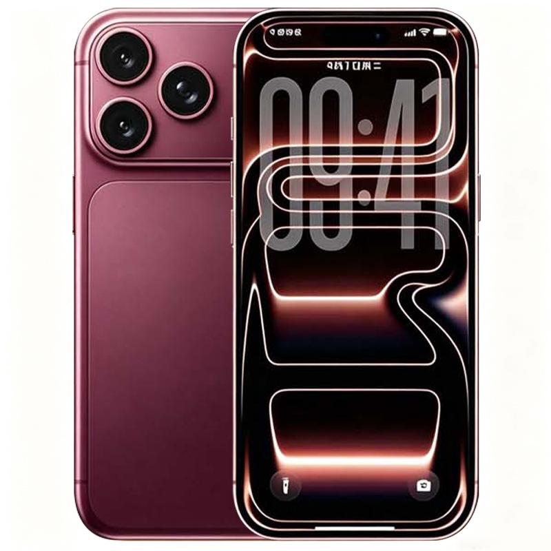 Huaqiangbei 18promax smartphone, brand new, in wine red color, still sealed, AI-powered gaming phone