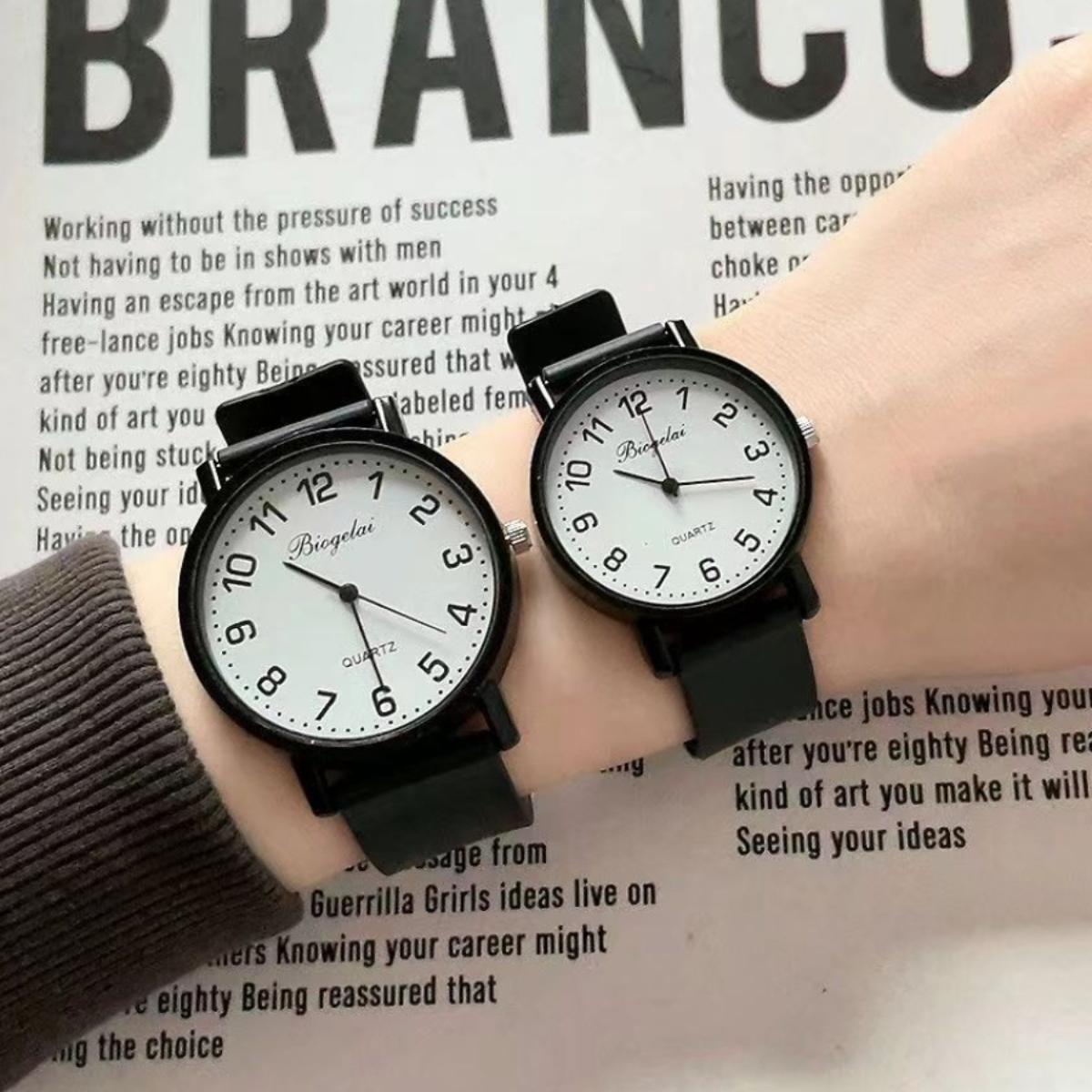 Silent Watch for Civil Servants' Exams for Male and Female Students, Civil Servants, No Sound, Genuine Leather Belt, Quartz Watch for Civil Servants' Exams