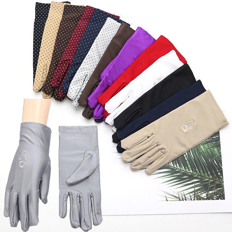 Summer sun protection gloves women's spring and autumn thin electric car riding driving etiquette elastic jewelry lace UV protection
