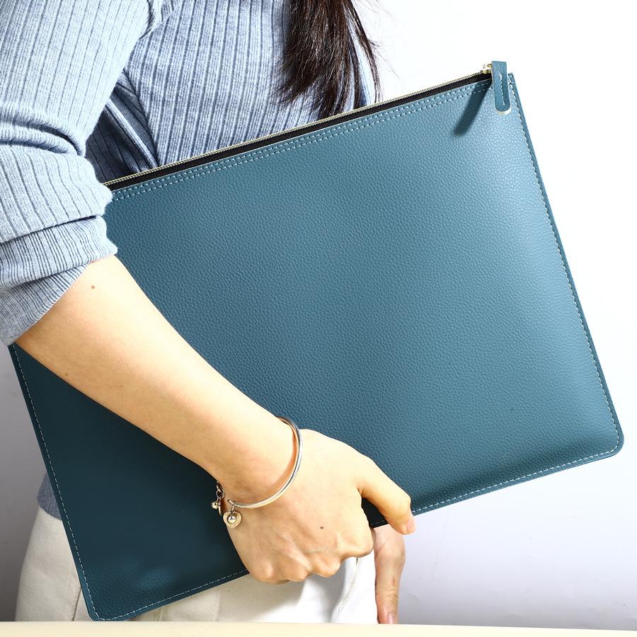A4Pu Leather Zipper Bag Cross-Border Document Information Portable Business Bag Simple Invoice Storage Document Bag Large Capacity