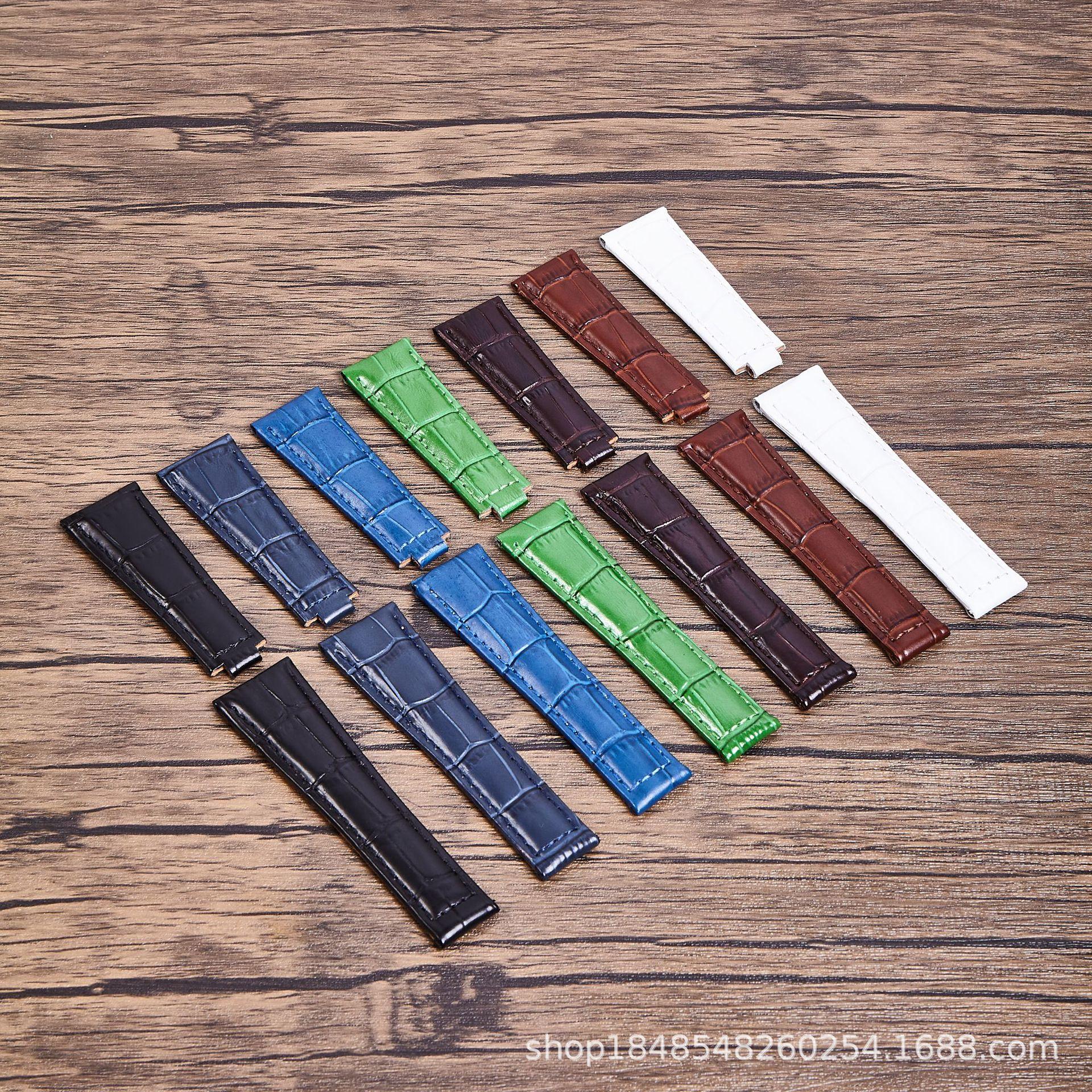 Suitable for Rolex Watch Straps, First-Layer Bamboo Pattern Leather Strap, Suitable for Black Submariner 21mm Leather Strap Accessories Chain
