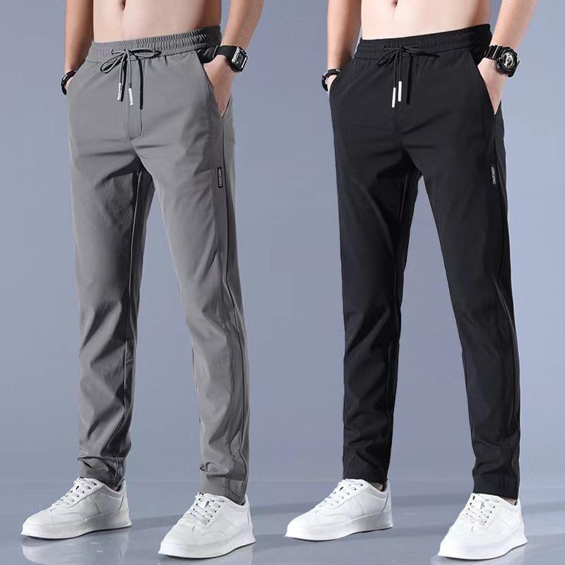 Men's Trousers for Work, Men's Loose Wear-Resistant Dirty Construction Site Clothes, Breathable Ice Silk Summer Work Trousers