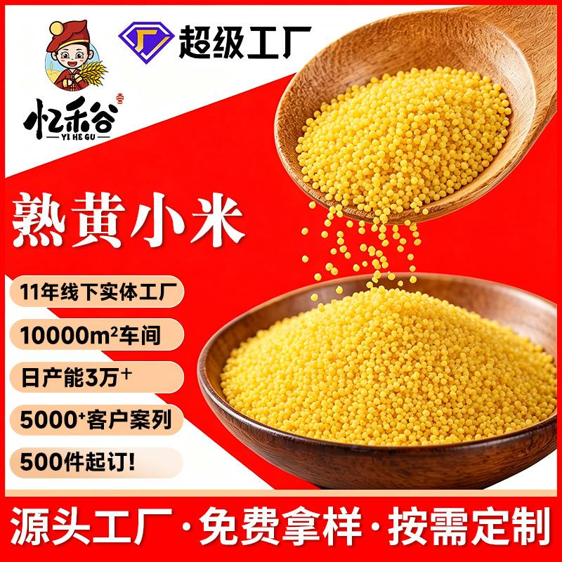 Wholesale Cooked Yellow Millet New Crop 25kg Grain, Suitable for Eating Dry or Soaking in Water, Ingredients for Making Porridge, Small Yellow Millet, Authentic Shanxi Yellow Millet
