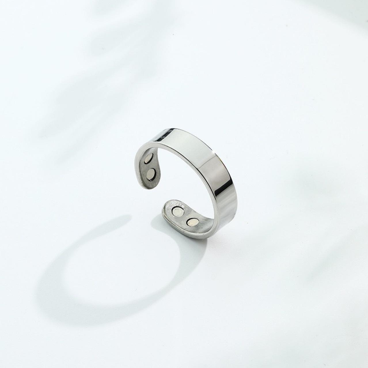 Cross-Border Popular Stainless Steel Magnet Ring Magnetic Opening Anti-Snoring Ring Double Magnetic Healthy Fashion Bracelet