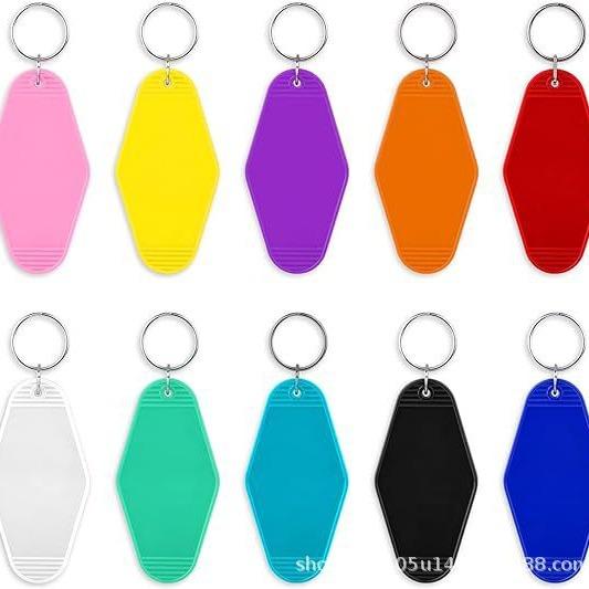 Cross-border Room Card Keychain Plastic Luggage Tag Retro Car Hotel Number Plate Rhombus Hotel Key Tag