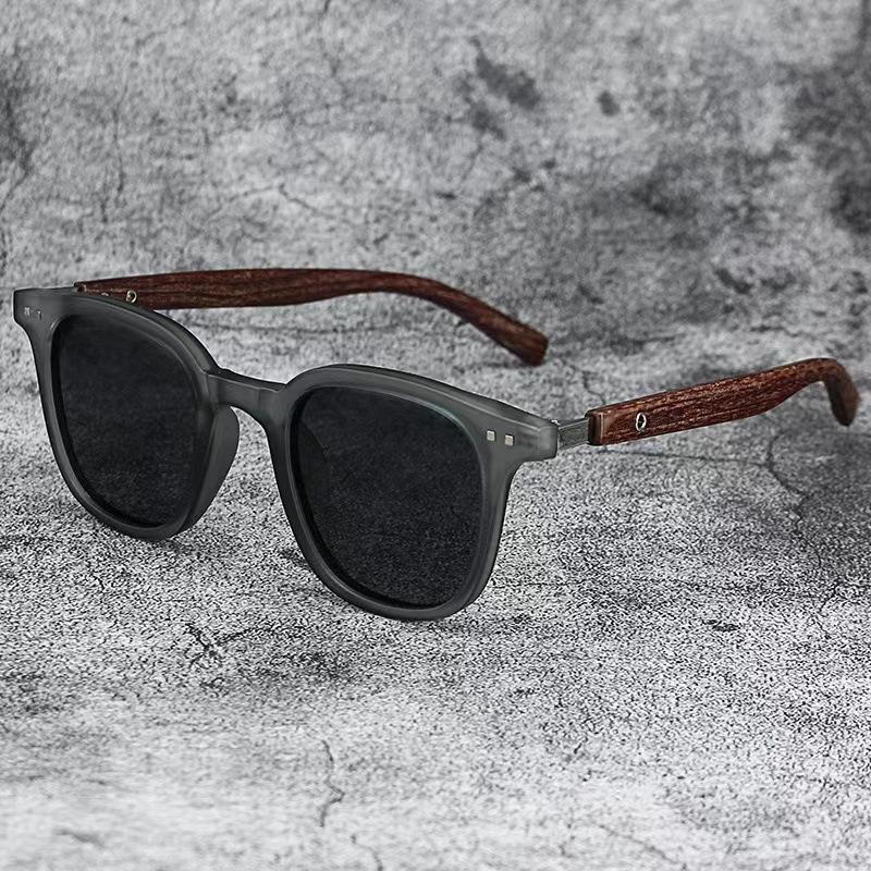 Wood grain leg rice nail sunglasses women's European and American Ins wind sunglasses men's sunshade sunglasses