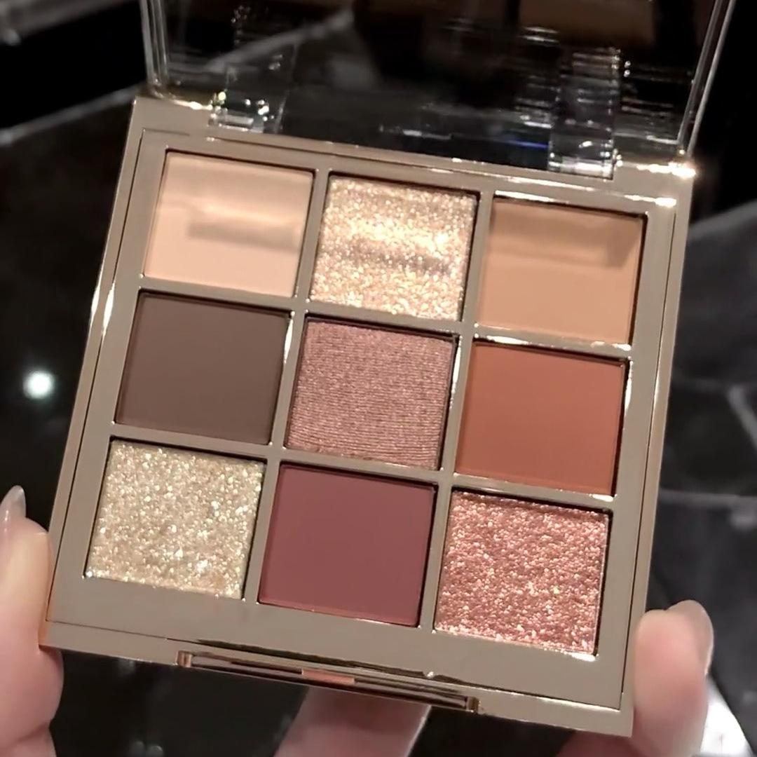 Merssitin Nine-Color Eyeshadow Palette Matte Pearlescent Sparkling Earthy Milk Tea Color Student Nine-Grid Eyeshadow National Trend