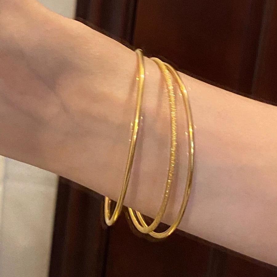 Jindian Same-style Three-generation Three-generation Three-generation Bracelet Women's Superior Sense Two-light One-sand Long-standing Color-free All-match First Jewelry