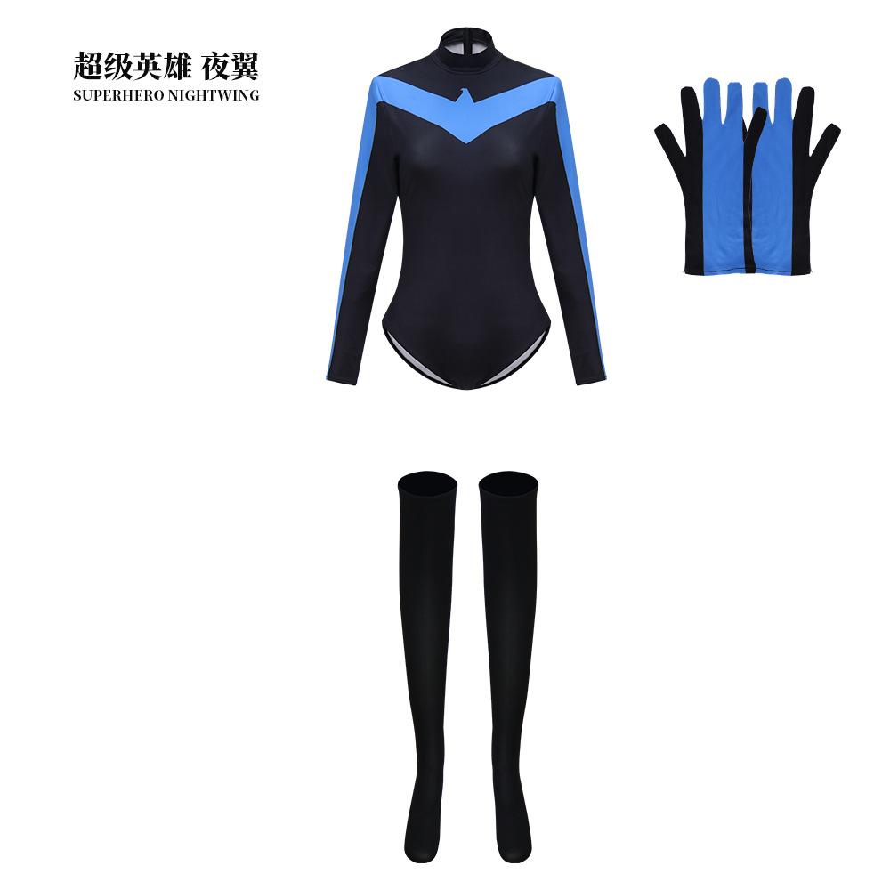 Superhero Cosplay Costume Nightwing Female Anime Character Role-Playing Outfit Halloween Bodysuit Cosplay Clothing
