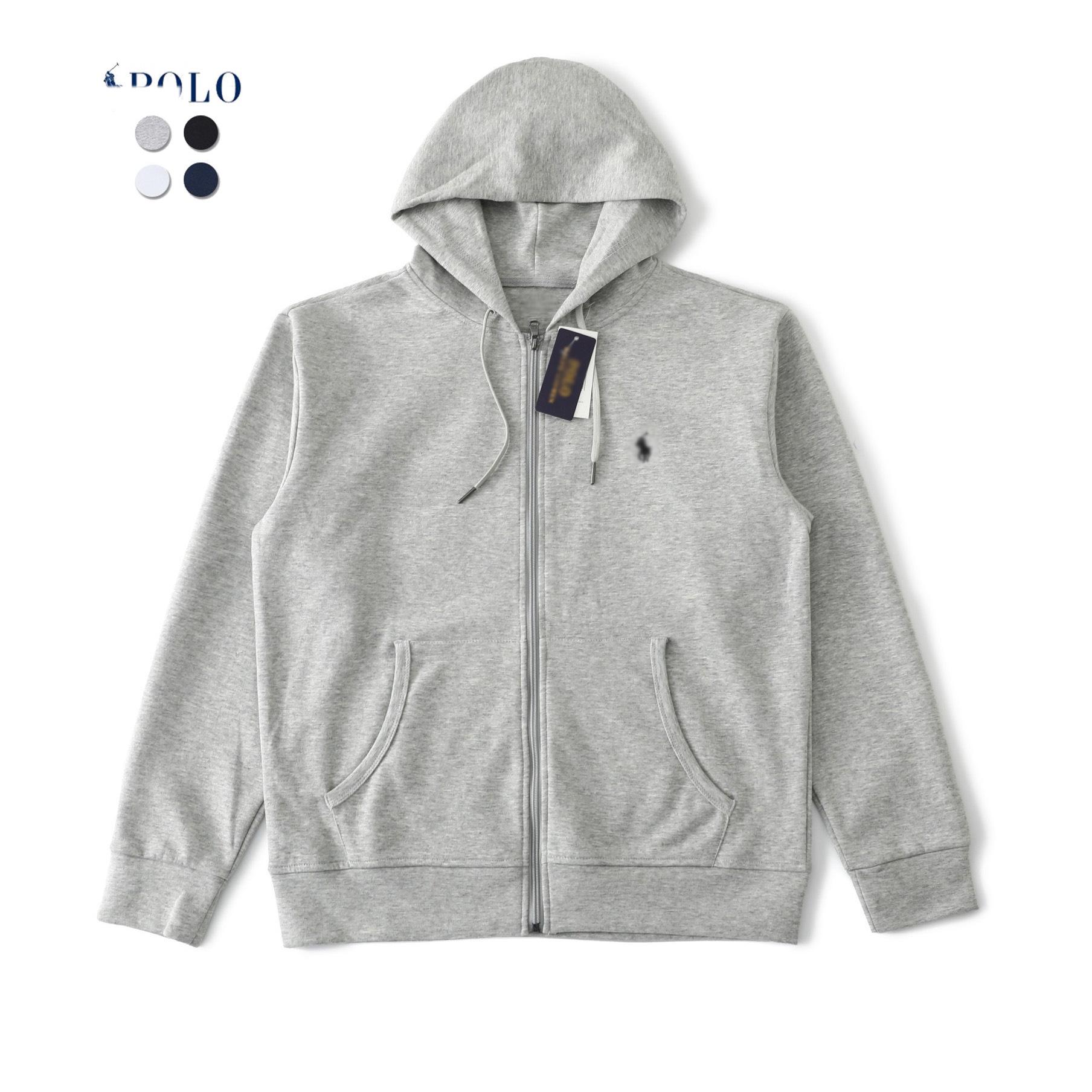 High-quality pure cotton Ralph Lauren sweatshirt, unisex style, open-front design, a popular item for cross-border sales